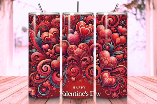 Creative Valentine's Day sublimation design ideas for 20oz tumblers, featuring romantic and vibrant graphics perfect for personalized and festive drinkware.