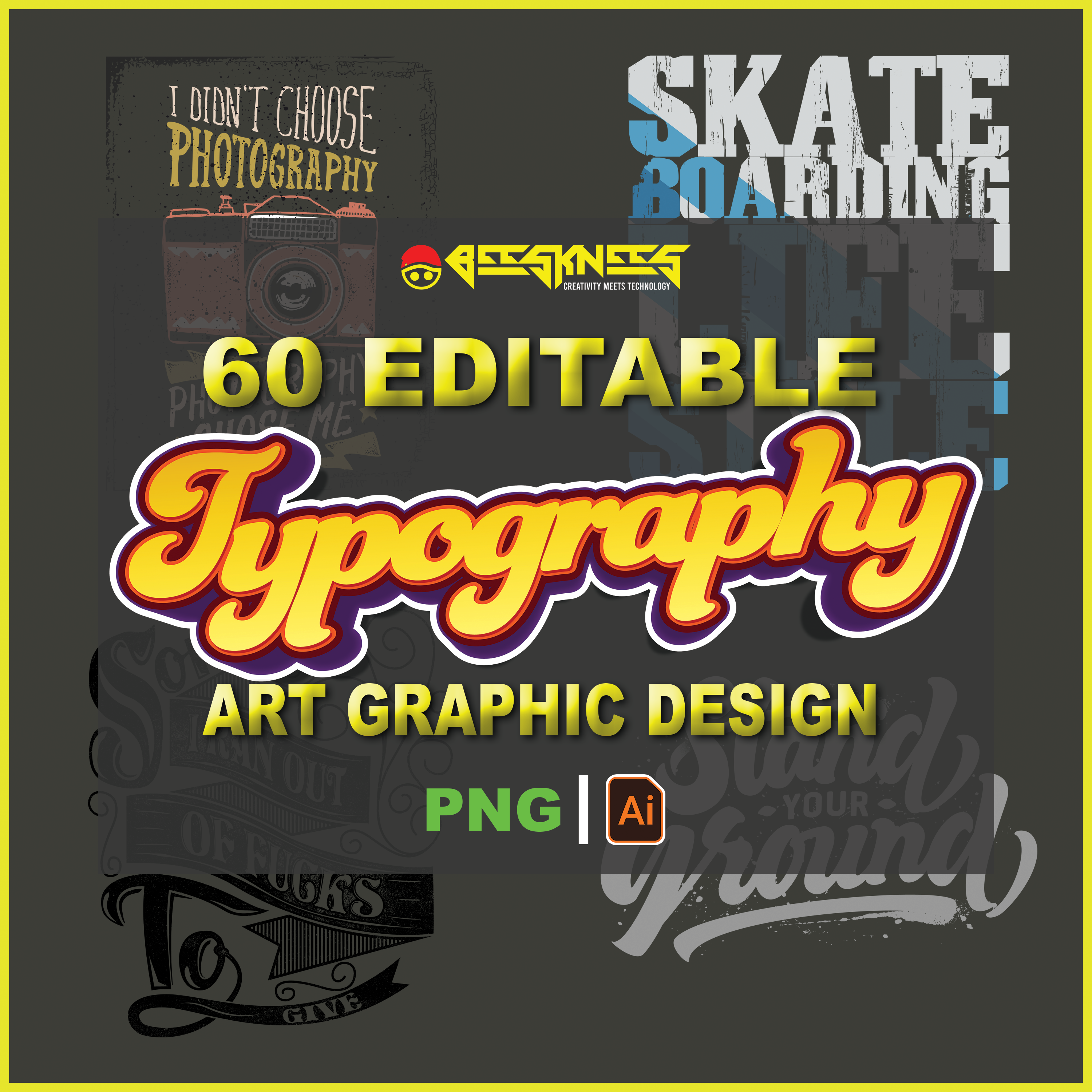 Editable Typography Design 60 Editable TYPOGRAPHY Art Graphic Design - Payhip