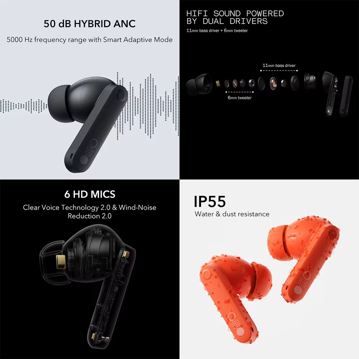 CMF by Nothing Buds Pro 2 Wireless Bluetooth Earbuds HiFi Sound Headphones