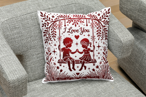 Creative Valentine's Day sublimation pillow designs featuring love themes, heart shapes, and romantic messages for home decor and gifts.