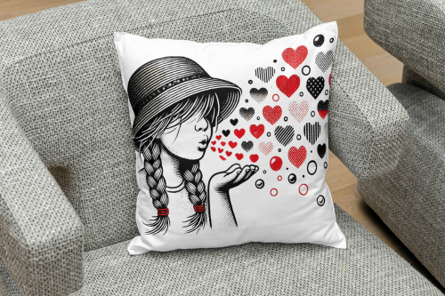 Creative Valentine's Day sublimation pillow designs featuring love themes, heart shapes, and romantic messages for home decor and gifts.