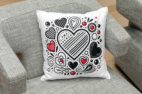 Creative Valentine's Day sublimation pillow designs featuring love themes, heart shapes, and romantic messages for home decor and gifts.