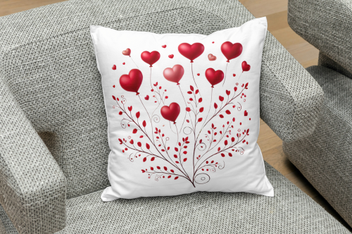 Creative Valentine's Day sublimation pillow designs featuring love themes, heart shapes, and romantic messages for home decor and gifts.