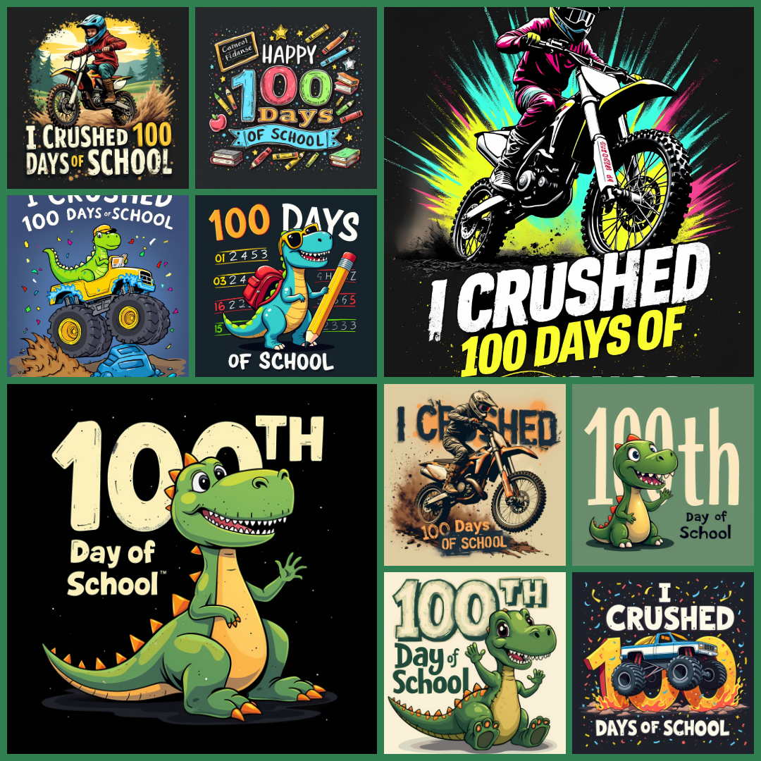 100 days of school, school milestone graphics, classroom celebration designs, 100th day party decor, vibrant school illustrations, educational clip art, teacher resources, playful school designs, student milestone art, festive school graphics
