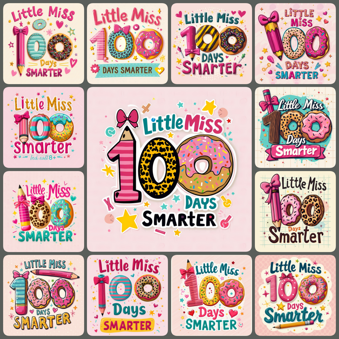 100 days of school, school milestone graphics, classroom celebration designs, 100th day party decor, vibrant school illustrations, educational clip art, teacher resources, playful school designs, student milestone art, festive school graphics