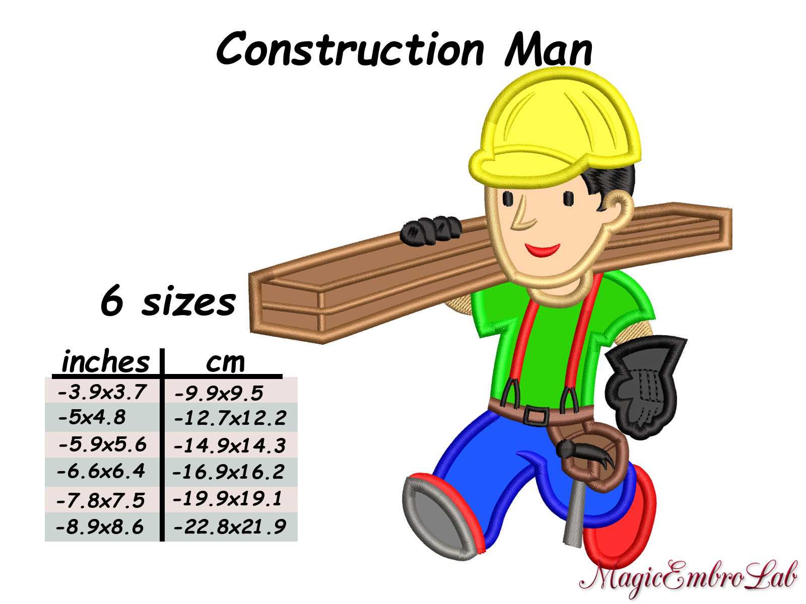 Contruction Paper Man Construction Man APPLIQUE, 6 sizes, Instant Download - Payhip