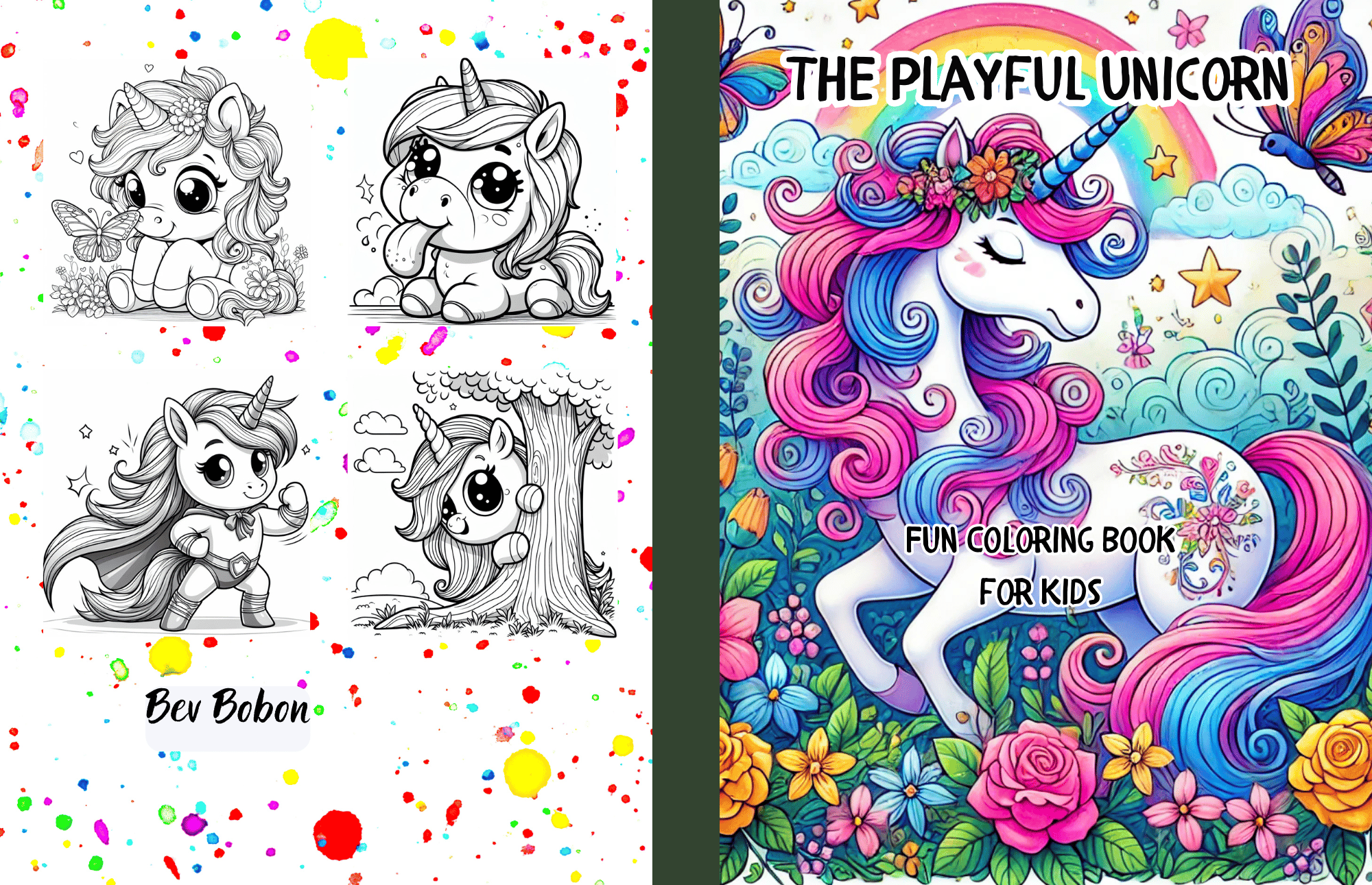 The Playful Unicorn : Fun Coloring Book for Kids with Cute ...