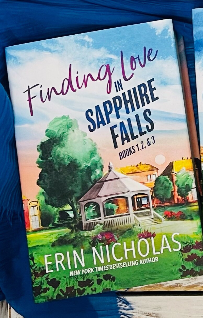 Finding Love in Sapphire Falls (books 1-3) hardback special edition displayed