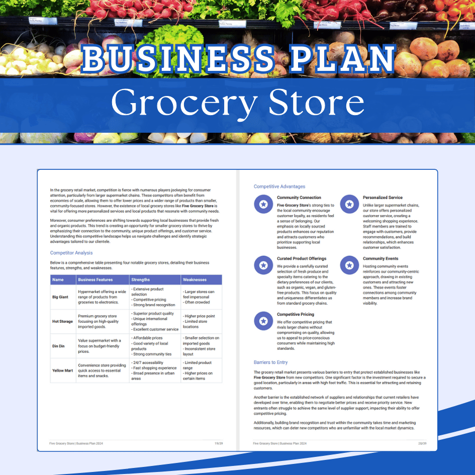 BUSINESS PLAN TEMPLATE - Grocery Store