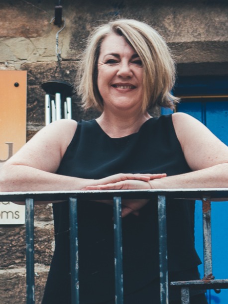 woman, railings, windchime, guru circles