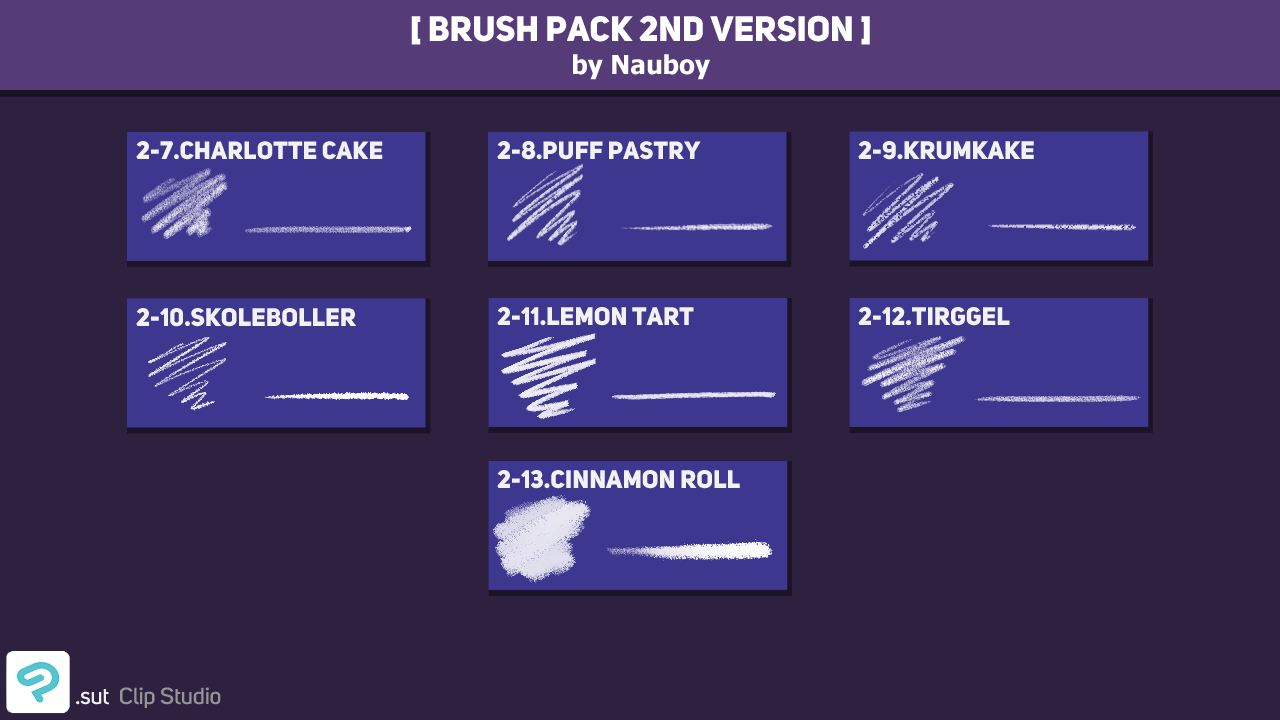 Brush Pack | 13 Textured Brushes for Clip Studio Paint - Payhip