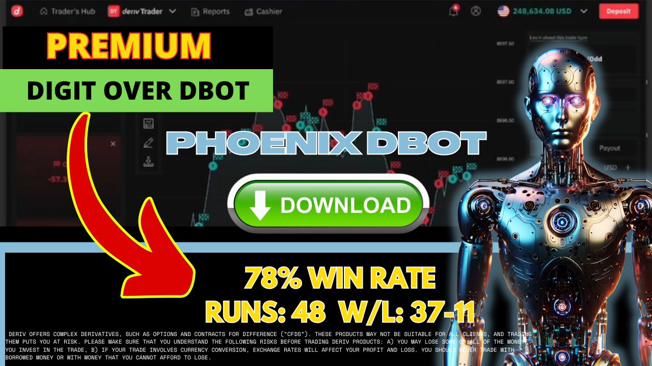 Premium: PHOENIX BOT The 5 Tick Digit Over Binary Bot - Payhip