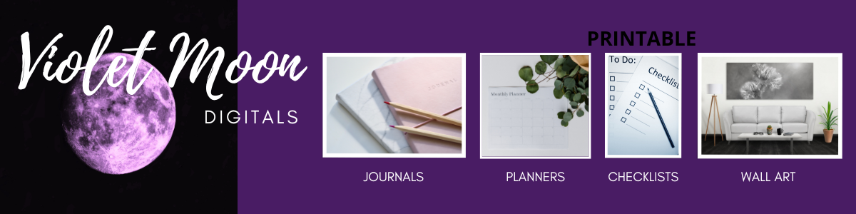 Personal development journals, planners, checklists, and wall art