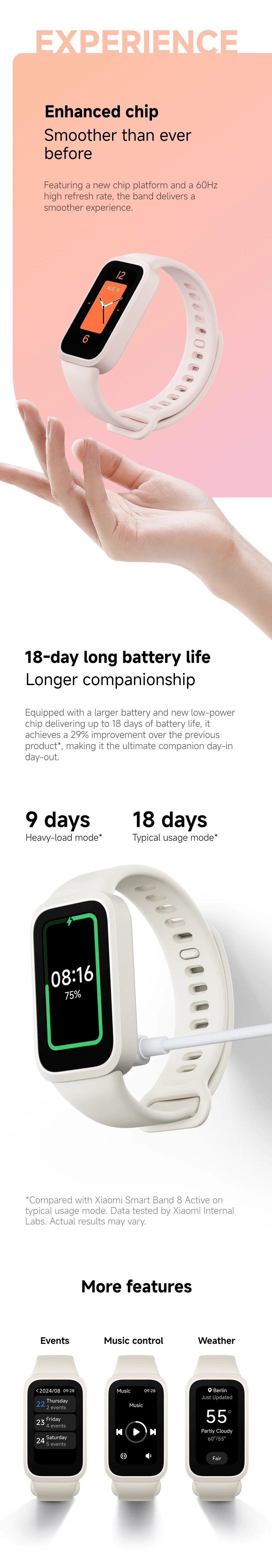 Xiaomi Smart Band 9 Active Replaceable frame Fitness Tracker