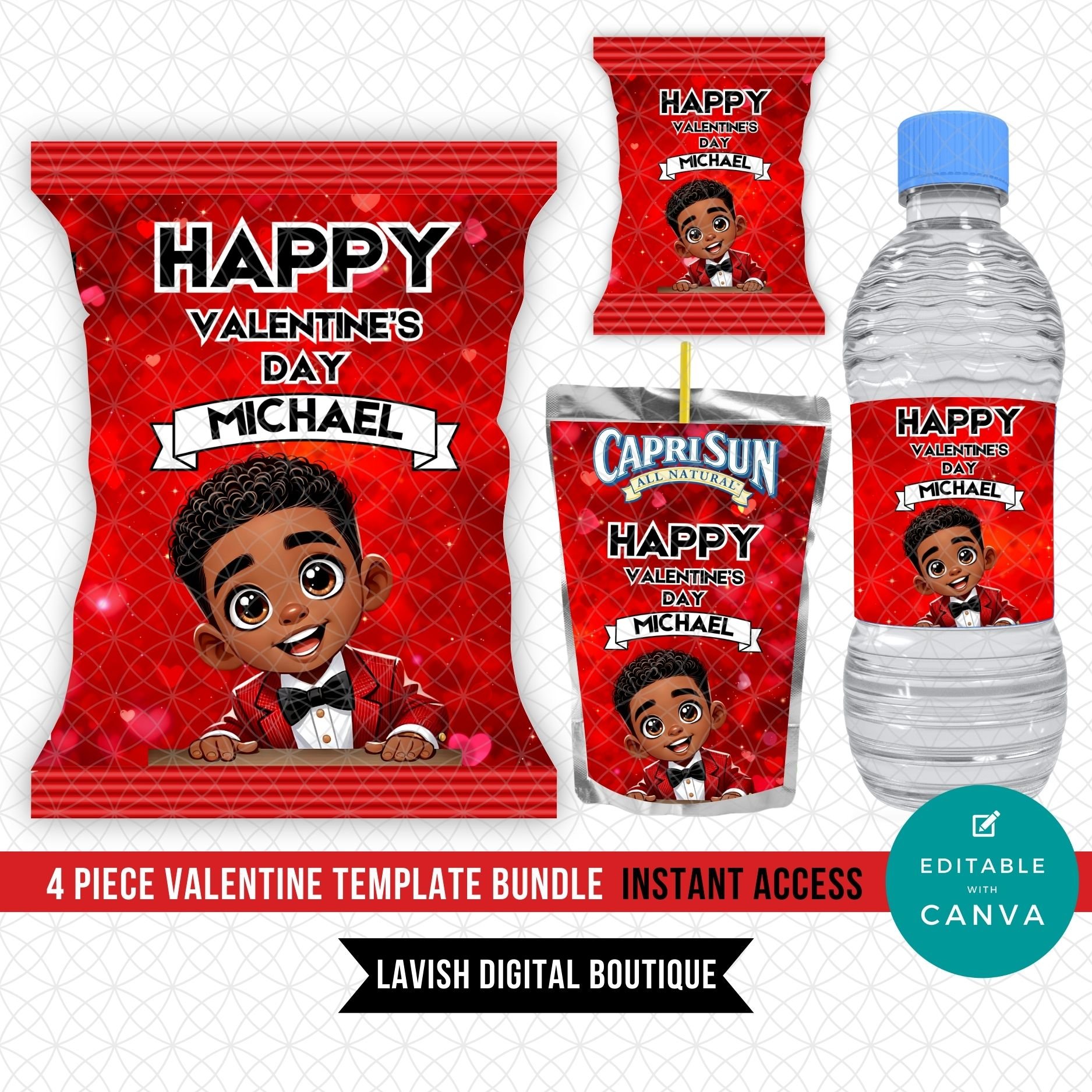Valentine s day boy favor bundle templates valentine s day party favor