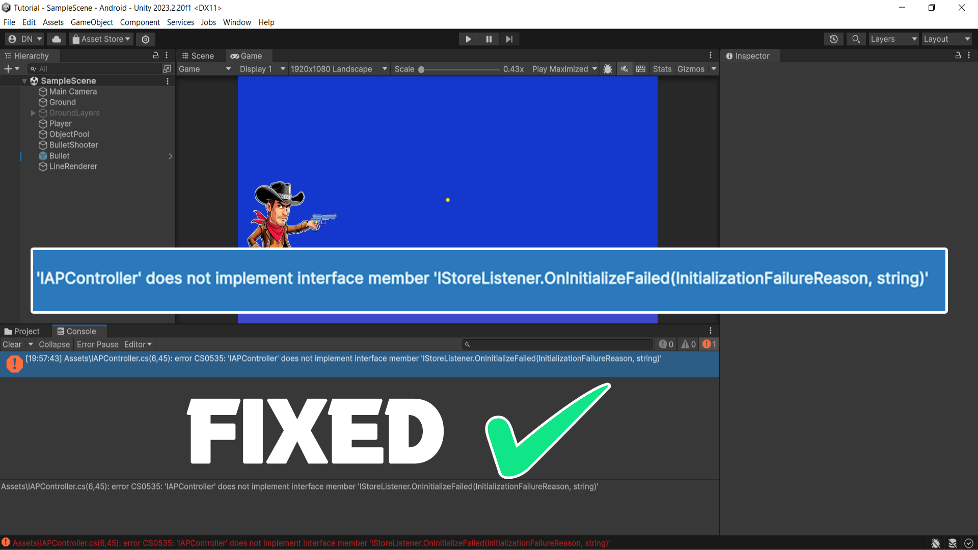 Does not implement interface member ‘IStoreListener' | Unity Tutorial ...