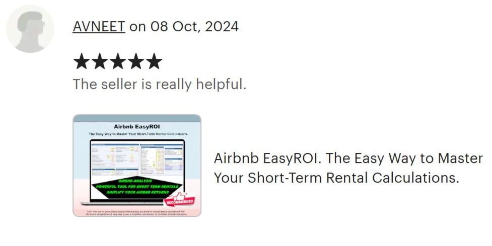 Airbnb EasyROI. The Easy Way to Master Your Short-Term Rental Calculations. (Excel and/or Google Sheets) Asset AFC