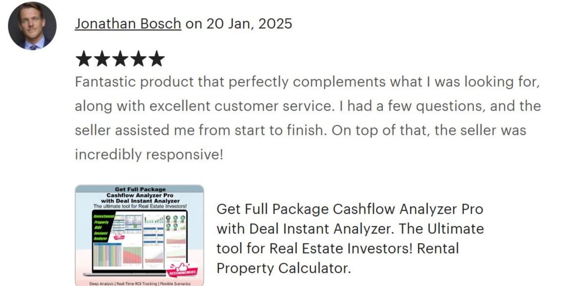 Jonathan Bosch. Cashflow Analyzer Pro with Deal Instant Analyzer from AssetAFC.com
