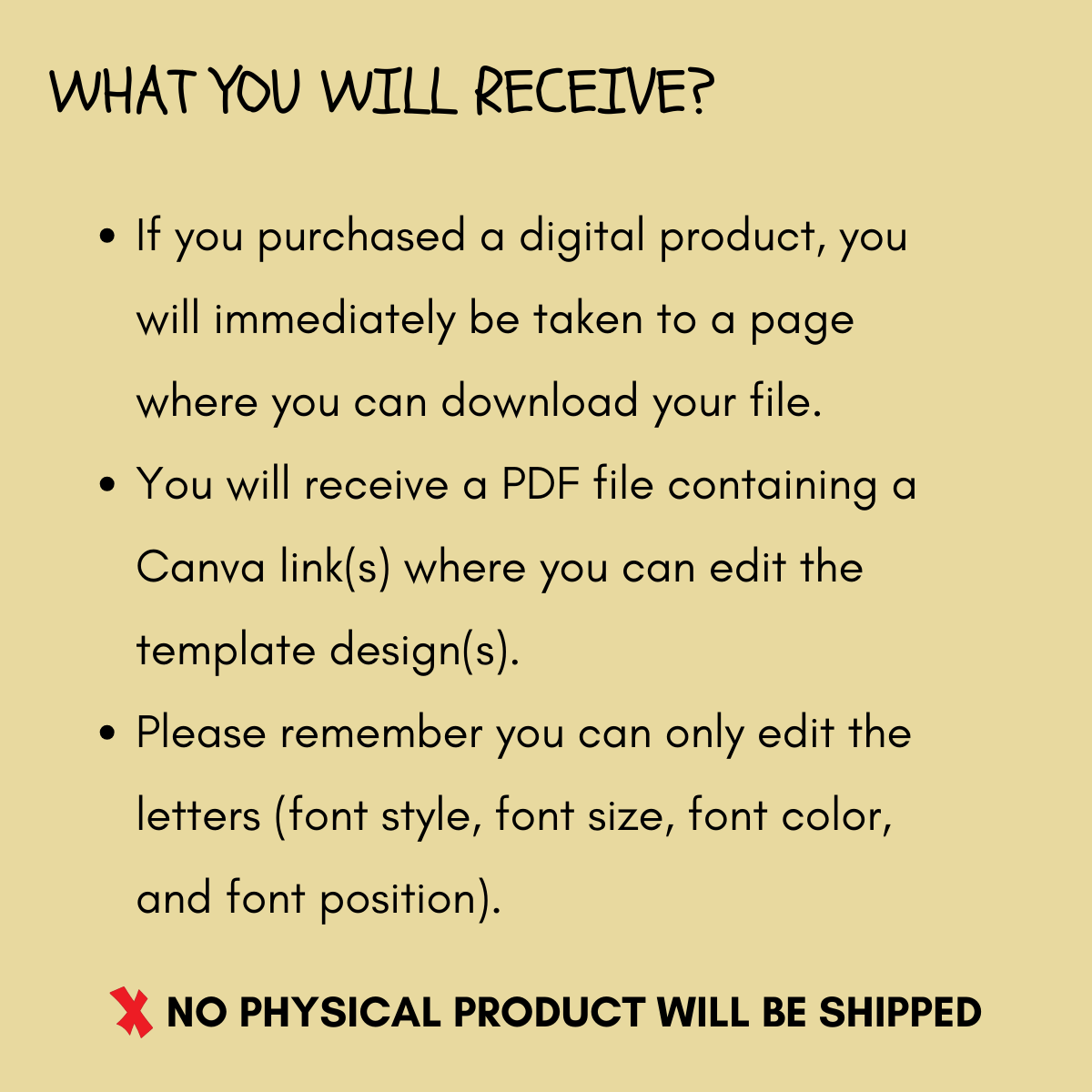 You will receive a PDF containing Surprise Birthday Party Evite Template links