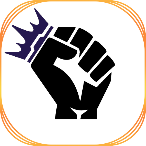 Depiction of a crown on the fist of unity