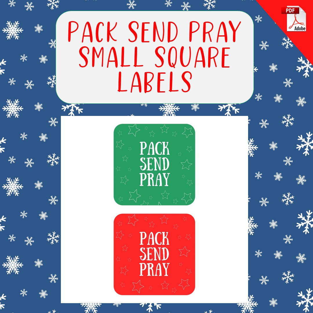 Pack Send Pray Small Square Labels (PDF Download)