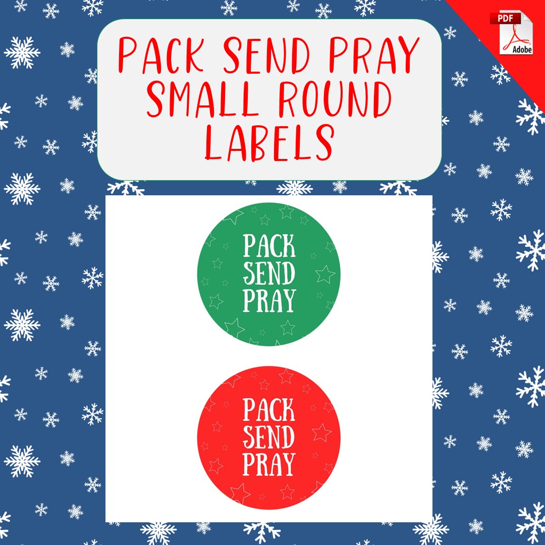 Pack Send Pray Small Round Labels (PDF Download)