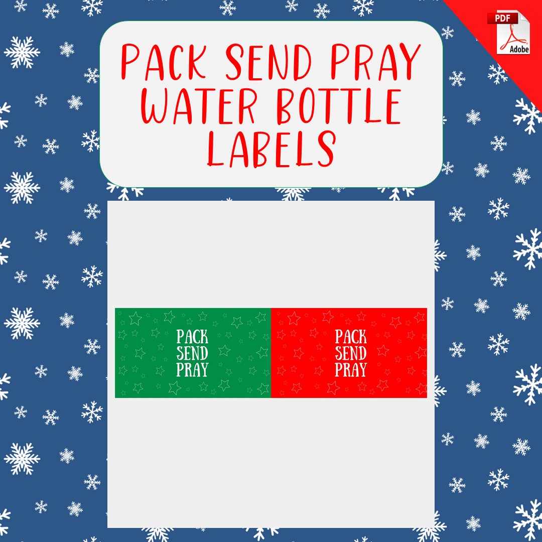 Pray Label Printable Pack Send Pray Water Bottle Labels (PDF Download)