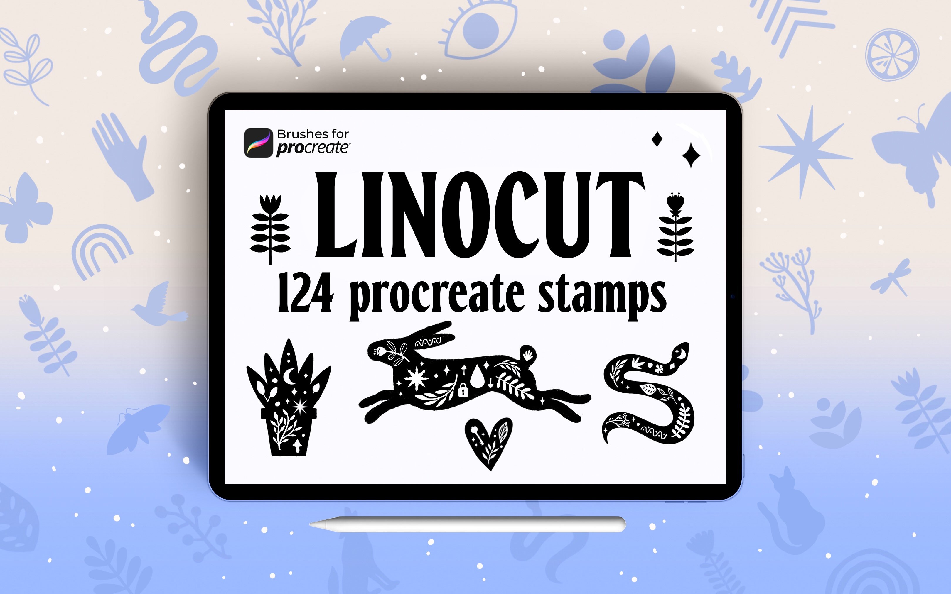 120 Procreate linocut stamp brushes - Payhip