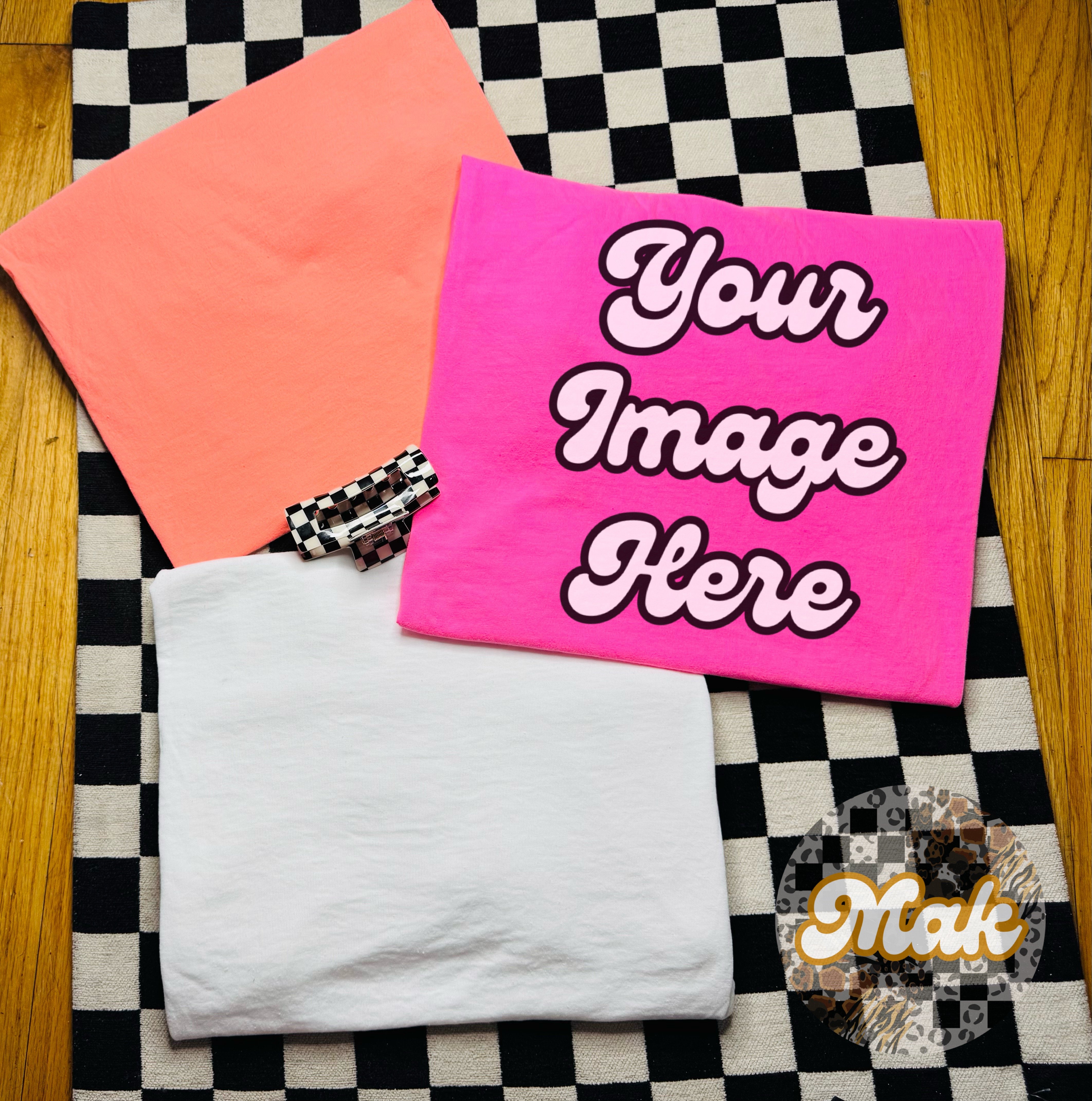 Cc neon red orange checkered/ neon hot pink/ white mockup - Payhip