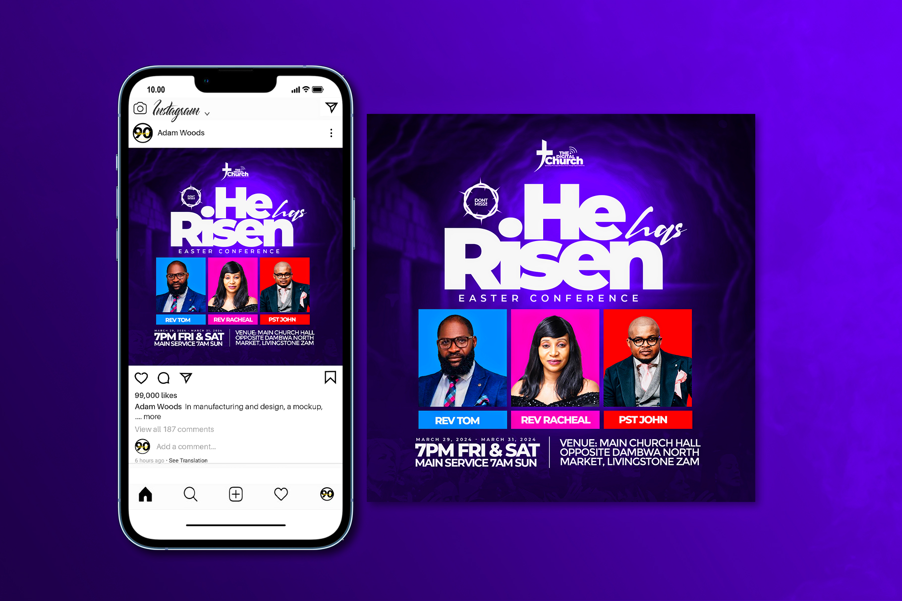 2025 Easter conference flyer template - Payhip