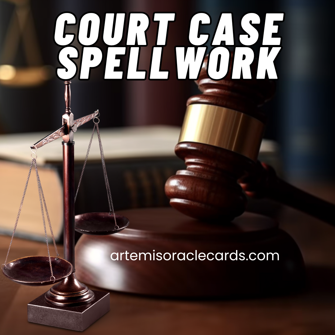 Need support in a legal matter? Our Court Case & Legal Outcome Ritual is designed to bring a favorable outcome in your legal situations. This service helps remove blockages, align energies for success, and bring fairness and justice to your case. Whether