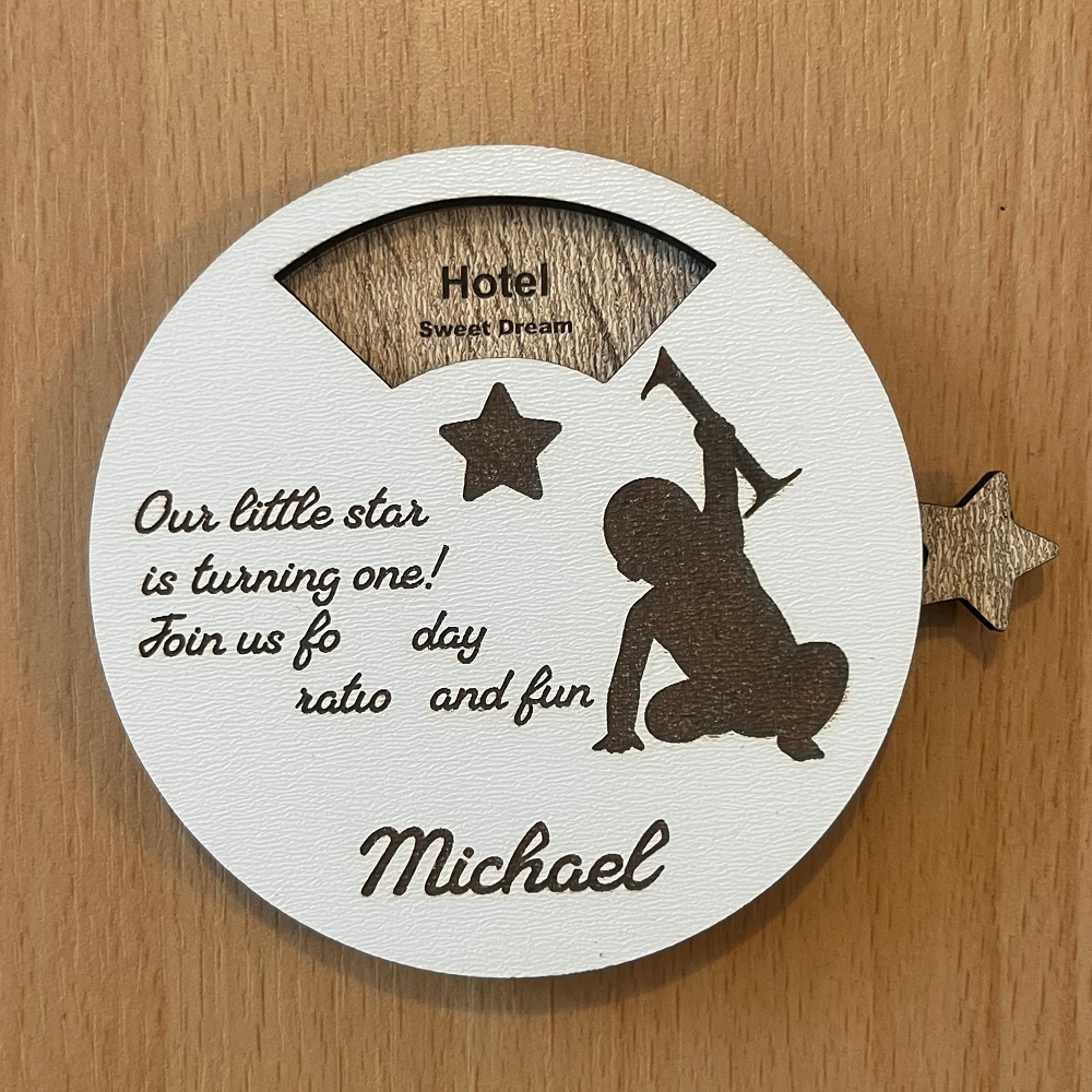 Custom Wooden First Birthday Invitations - Unique Design