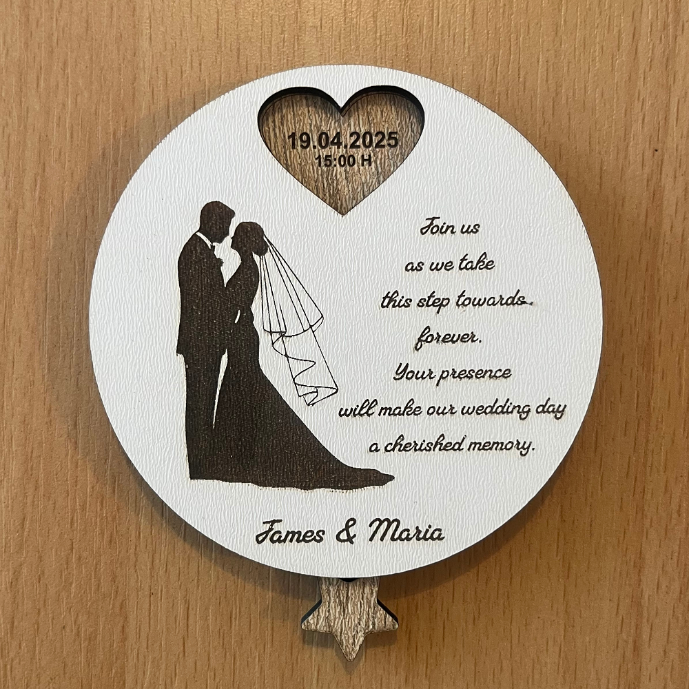 ersonalized Wooden Wedding Invitations - Custom Design