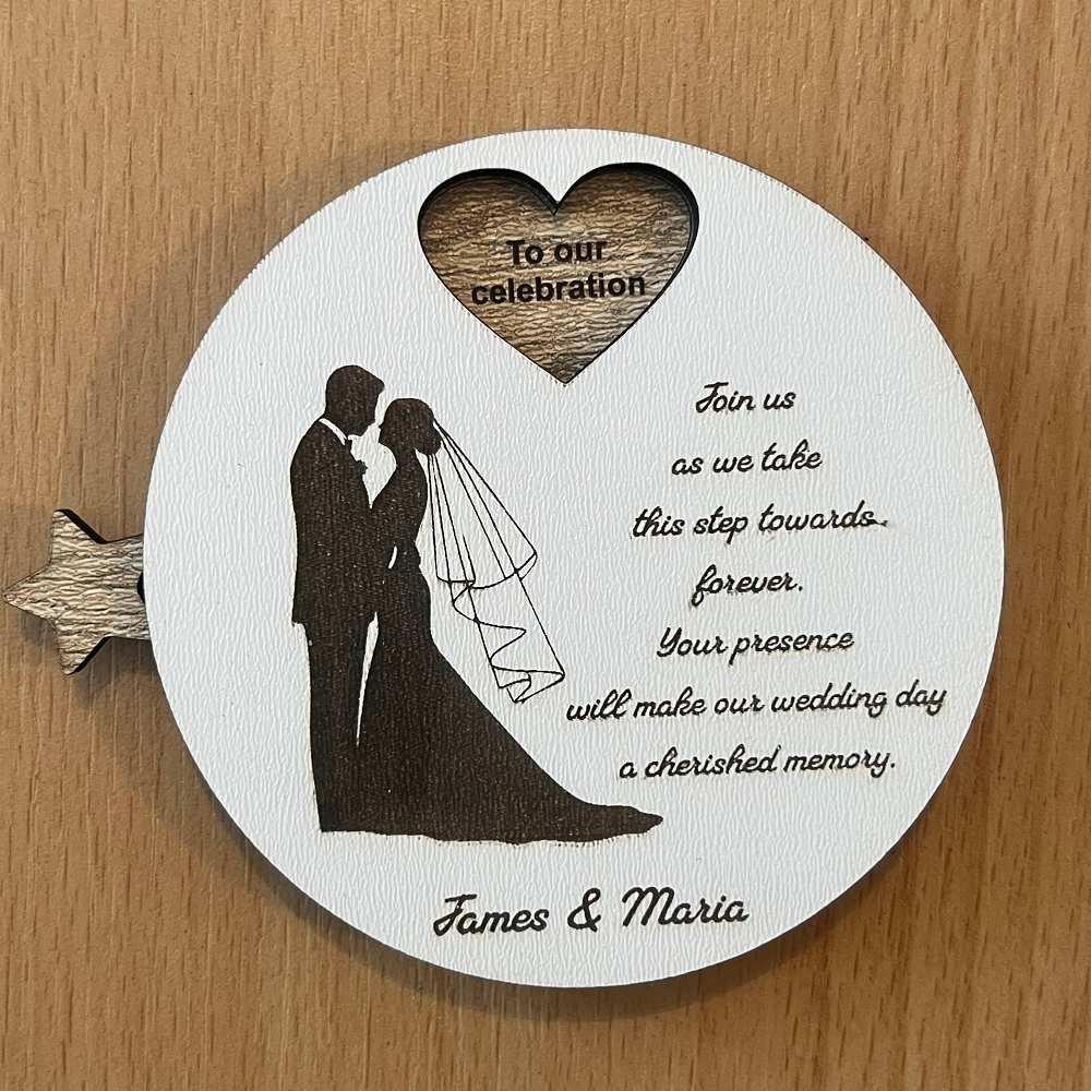 Download SVG, DXF, and AI files for making wooden rotating invitations for first birthday and wedding