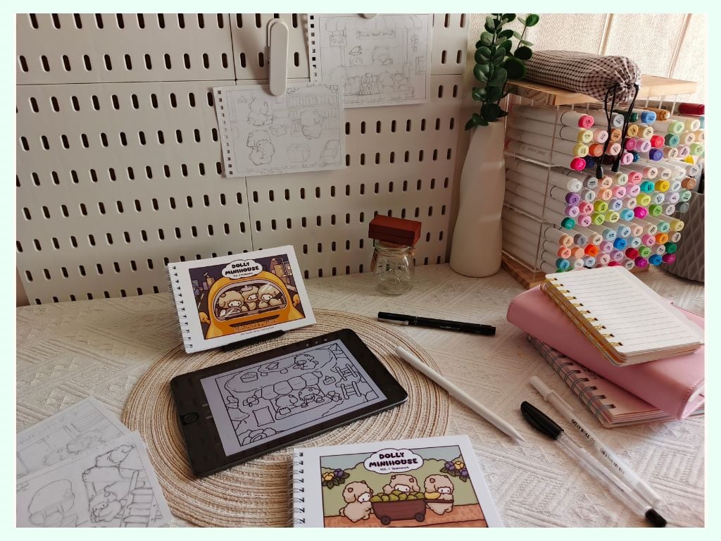 aesthetic artist table desk