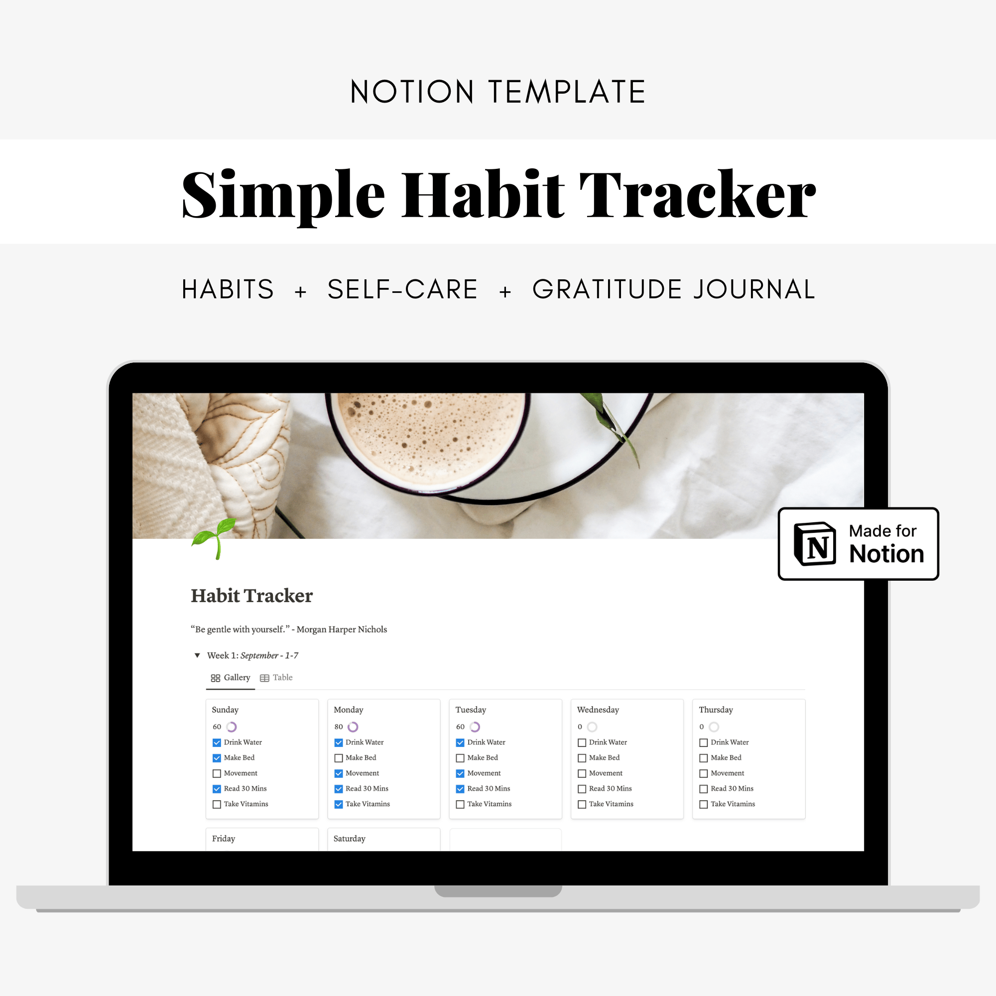 Notion Habit Tracker & Gratitude Journal Template for Goal Setting and ...