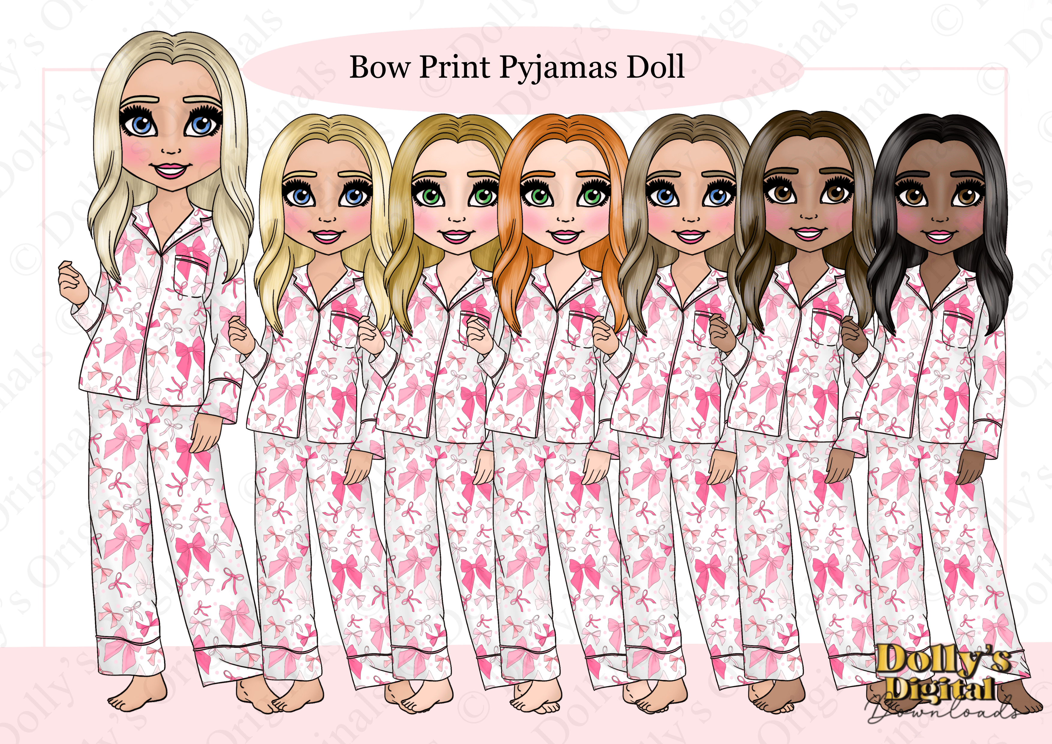 Bow Print Pyjamas Doll - Payhip