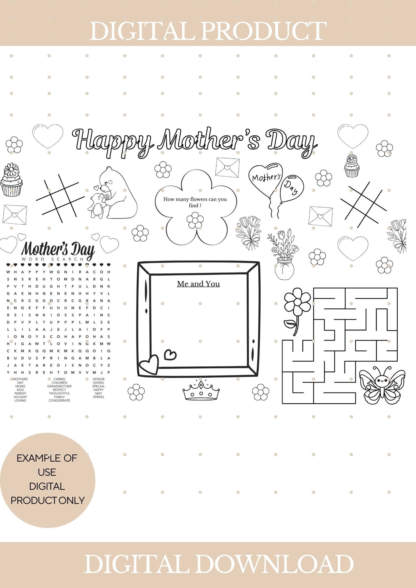 Mothers day digital placemat - Payhip