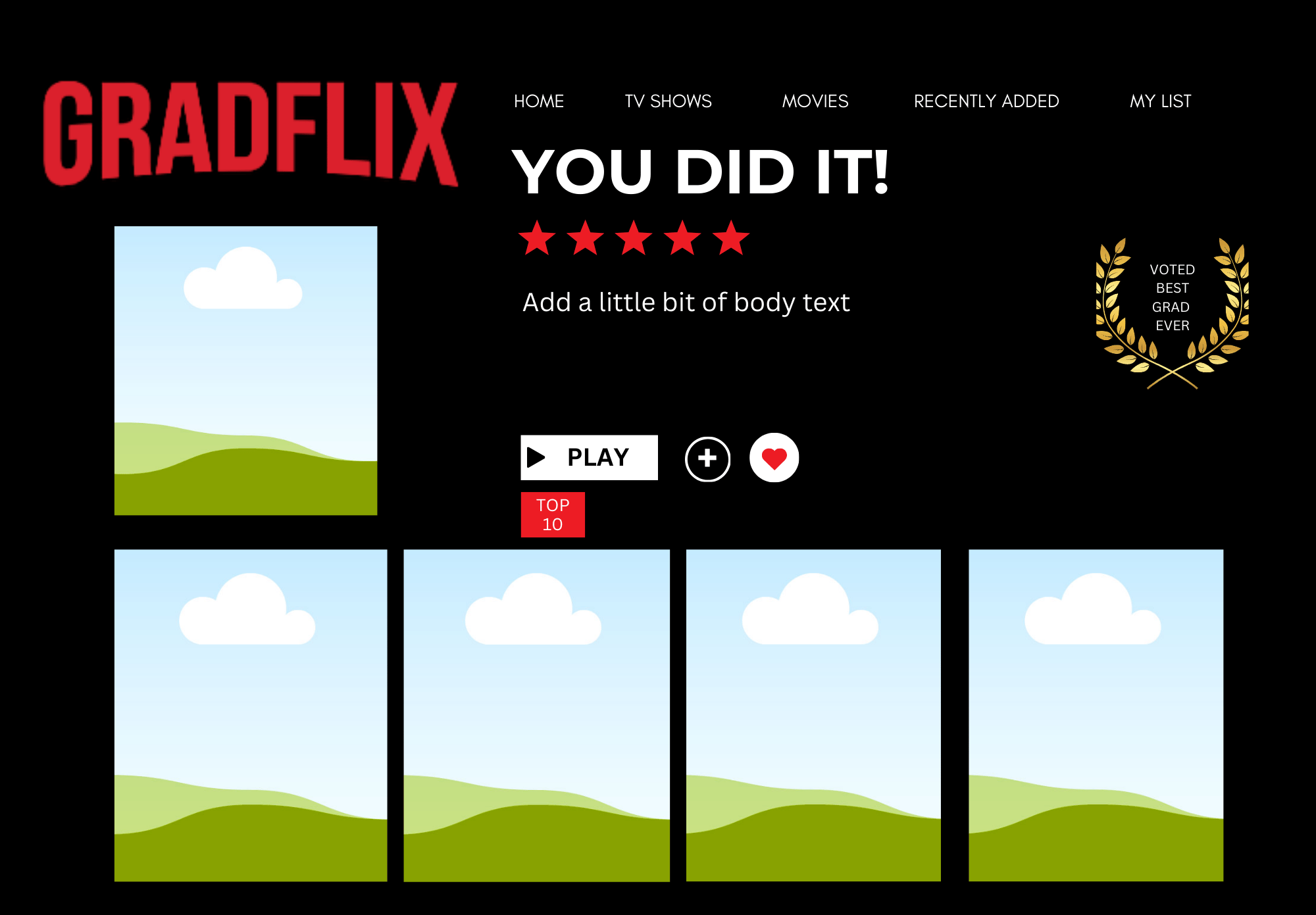 Grad Netflix Template - Payhip