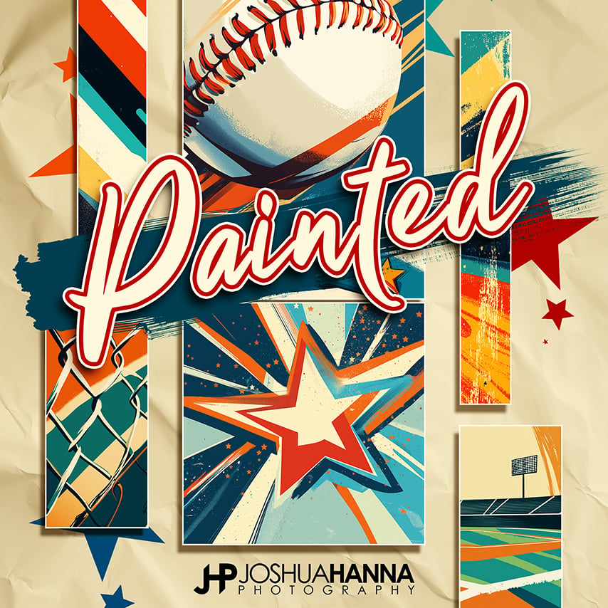 Painted Photoshop Template, Digital Background, Layered Design, Multi Sport, Retro, Team and School Photographers, Photo Day, Media Day, Sports Pics, Customizable