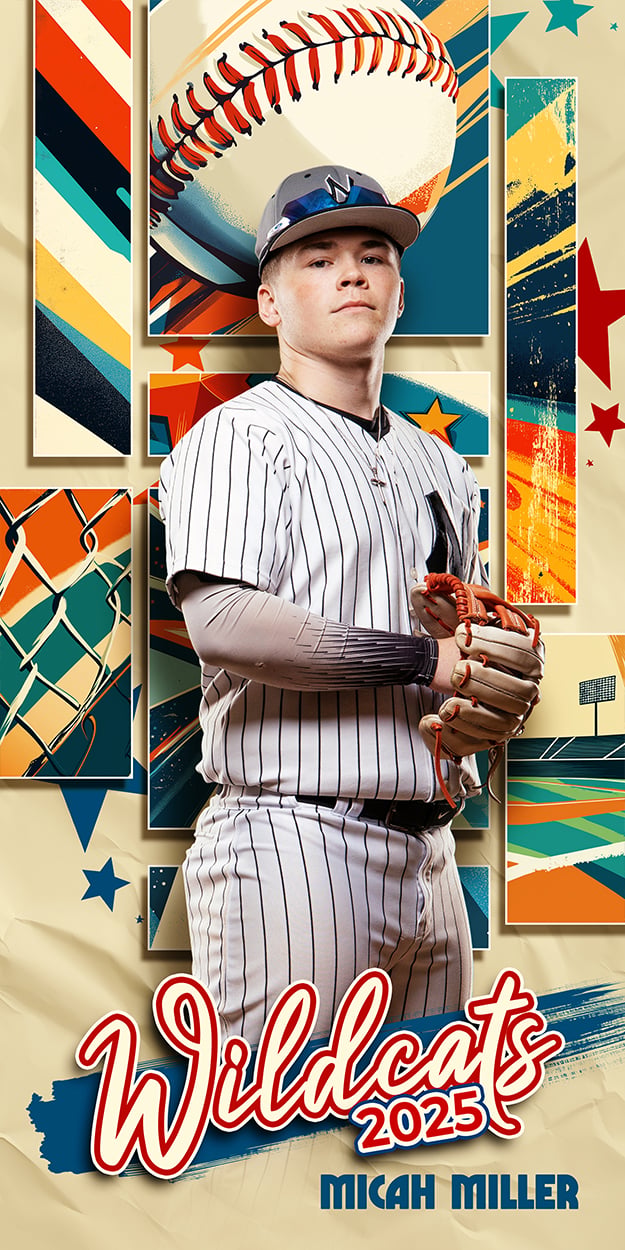 Painted Photoshop Template, Digital Background, Layered Design, Multi Sport, Retro, Team and School Photographers, Photo Day, Media Day, Sports Pics, Customizable