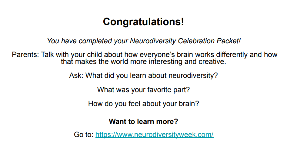 Learn more at Neurodiversity Week .com