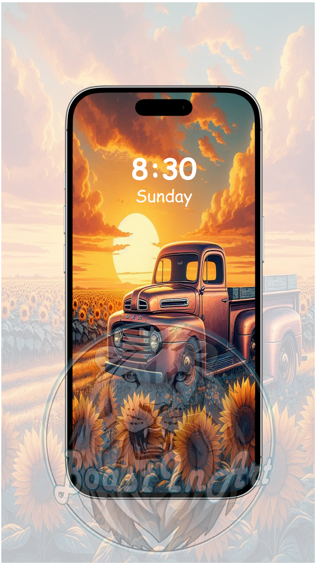 Sunflower Field, Farmhouse Decor, Country Sunset, Rustic Wall Art, Americana Art, Classic Car Print, Countryside Decor, Sunflower Tumbler Wrap, Nostalgic Wall Art, Truck And Sunflowers, Country Living, junk journals sunset, notebook sunset and vintage car