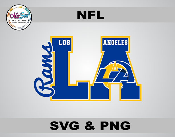 Los Angeles Rams SVG and PNG digital design – NFL football team logo cut file for Cricut, Silhouette, sublimation, and DTF printing