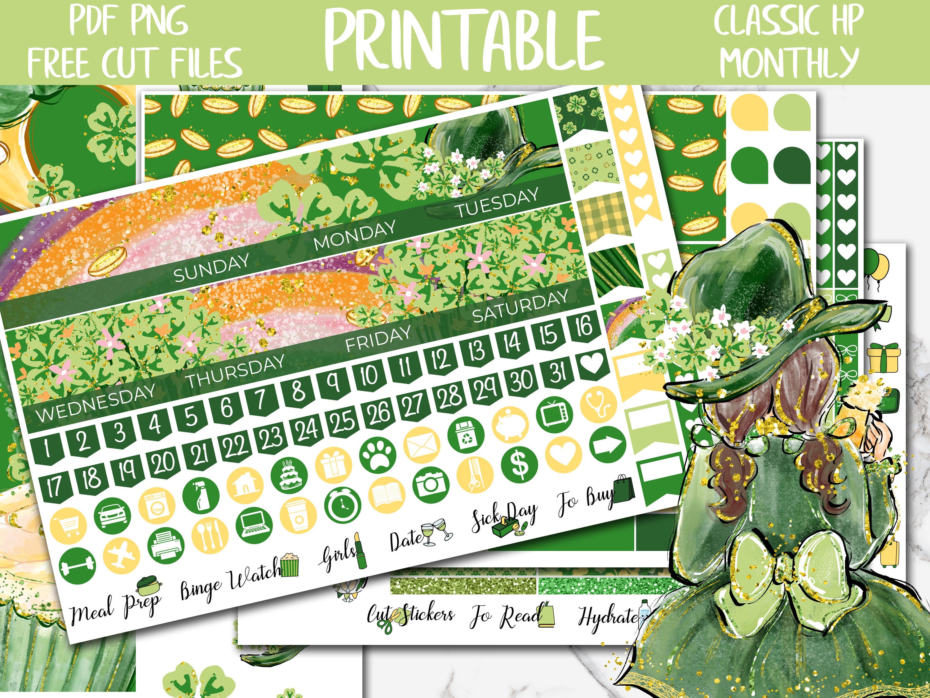 St Patricks Day | Classic Happy Planner March Printable Monthly ...