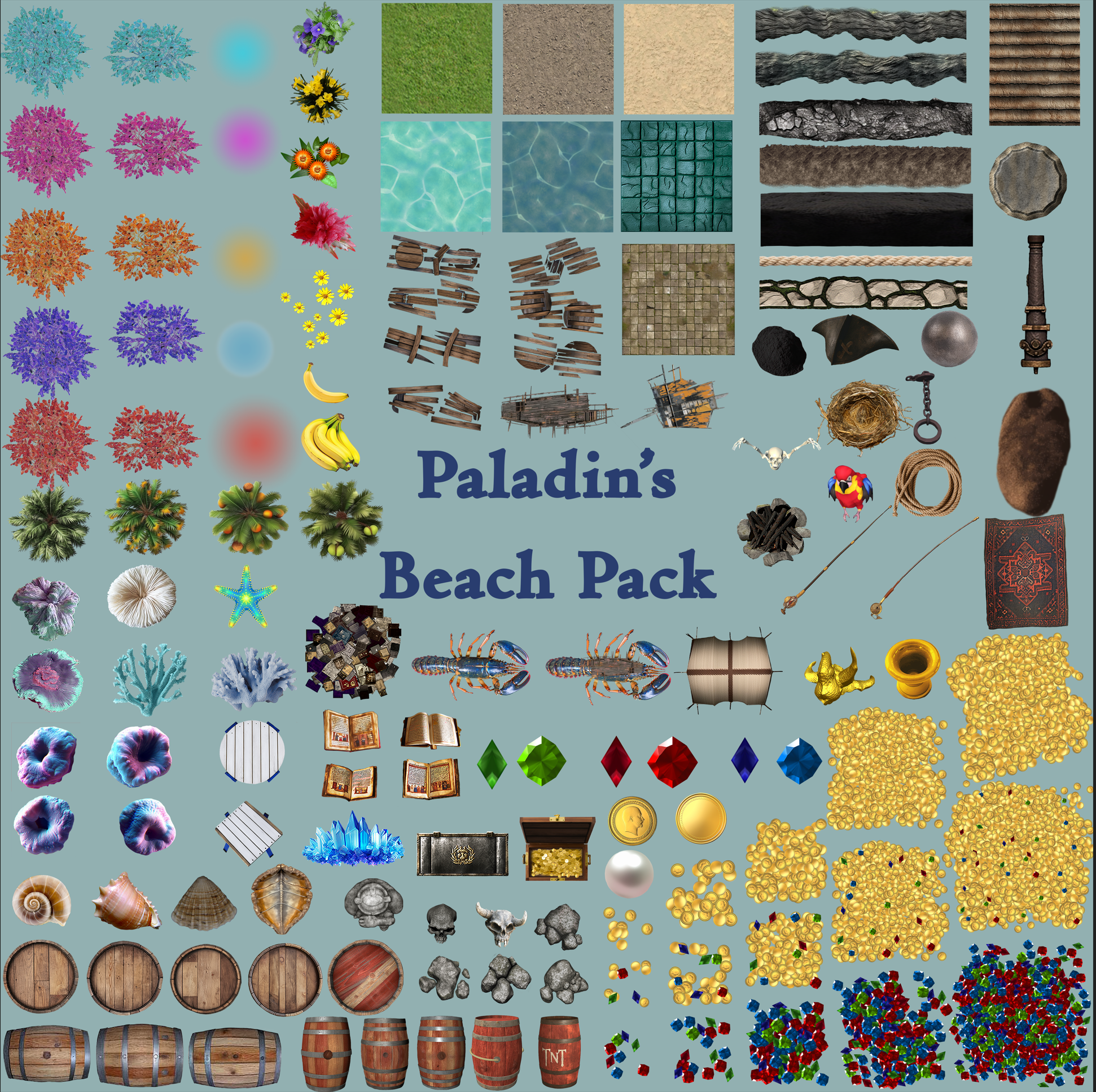 Paladin's Beach Pack | Dungeondraft Asset Pack & 2 Maps - Payhip