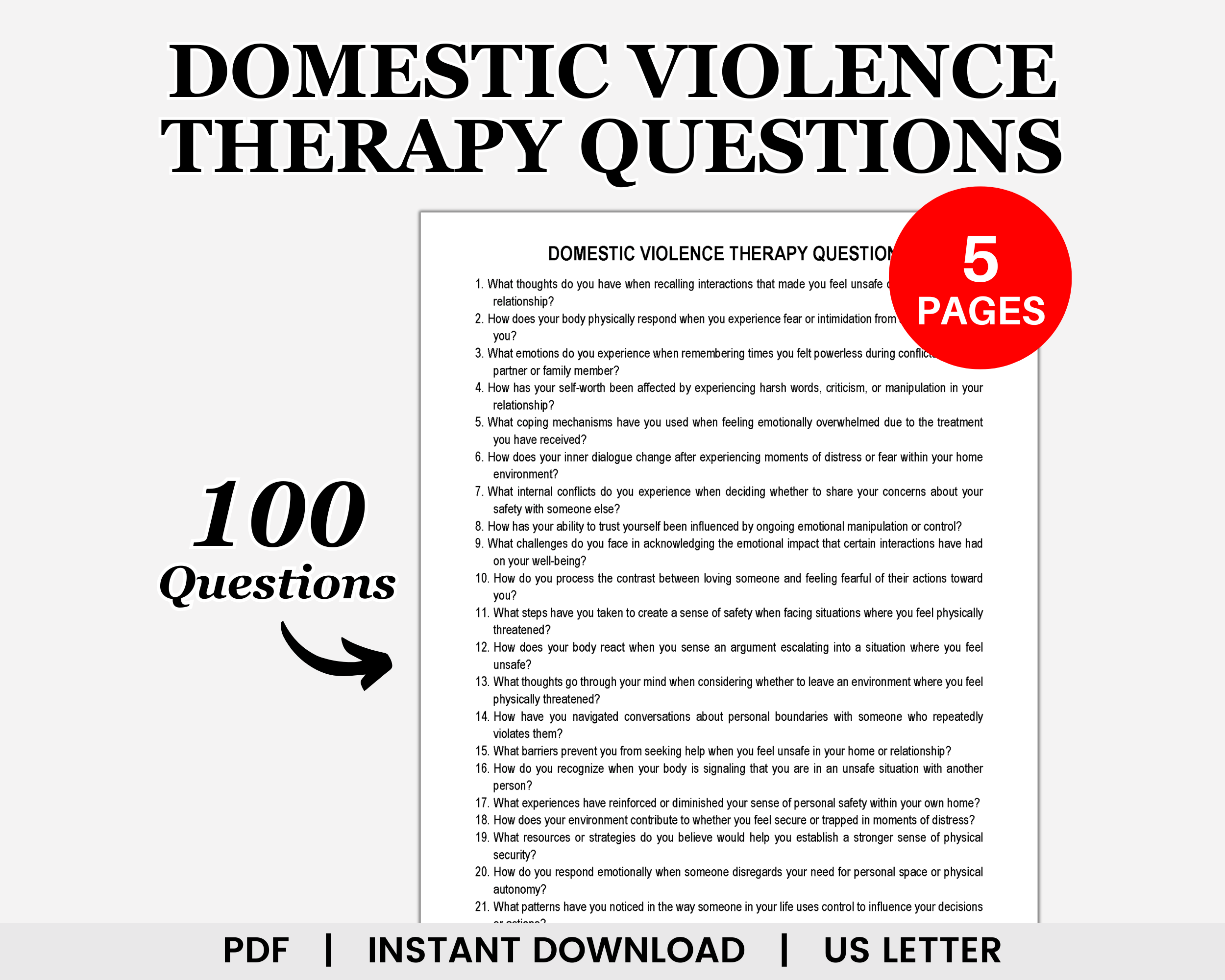 Domestic abuse questions for intimate partners.