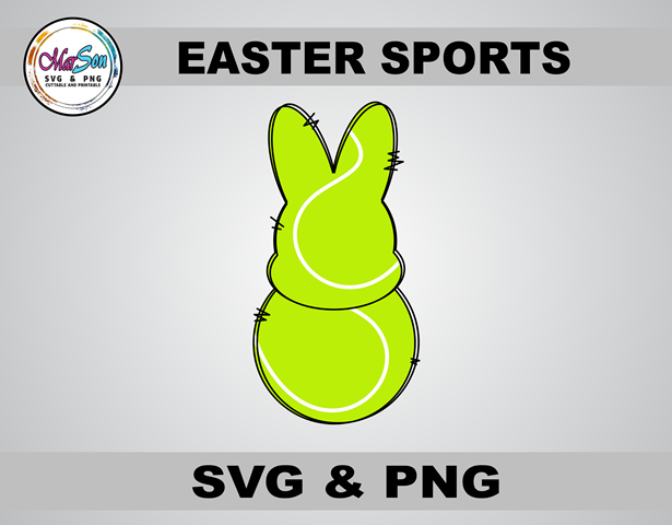 Easter Bunny Tennis SVG and PNG digital design featuring a cute bunny playing tennis. Perfect for Cricut and Silhouette projects, Easter sports-themed shirts, sublimation printing, DTF transfers, and DIY crafts. High-quality 300 DPI transparent PNG and sc