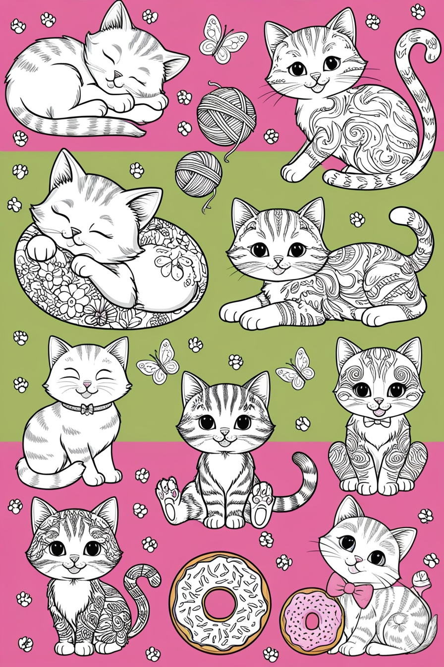 Free Cat Coloring Pages for Adults & Kids – Printable & Digital Download | Perfect for Amazon KDP