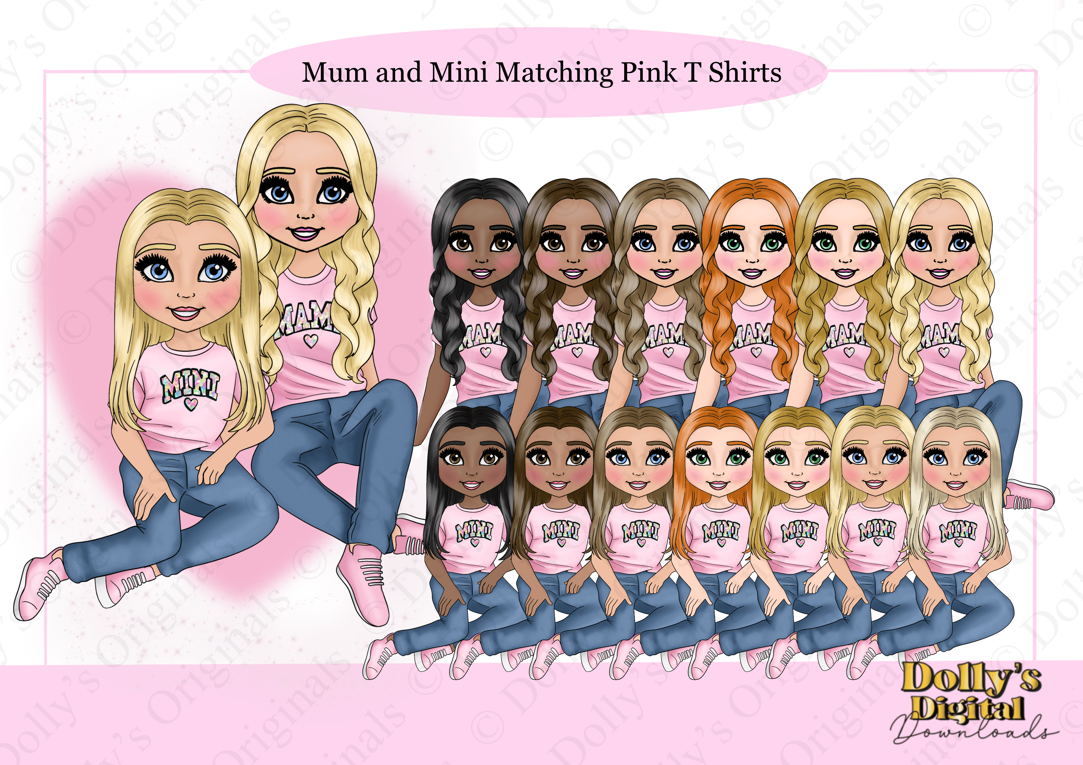Mama and Mini Matching Pink Tshirts - Payhip